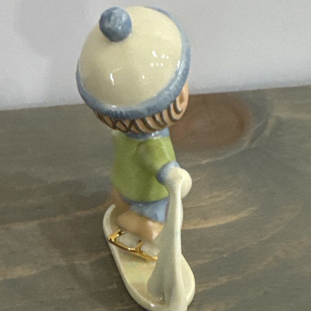 RARE Peanuts Linus Ice Skating W/Blanket Lenox- A Skating Party - Vintage Figure - Picture 5 of 13